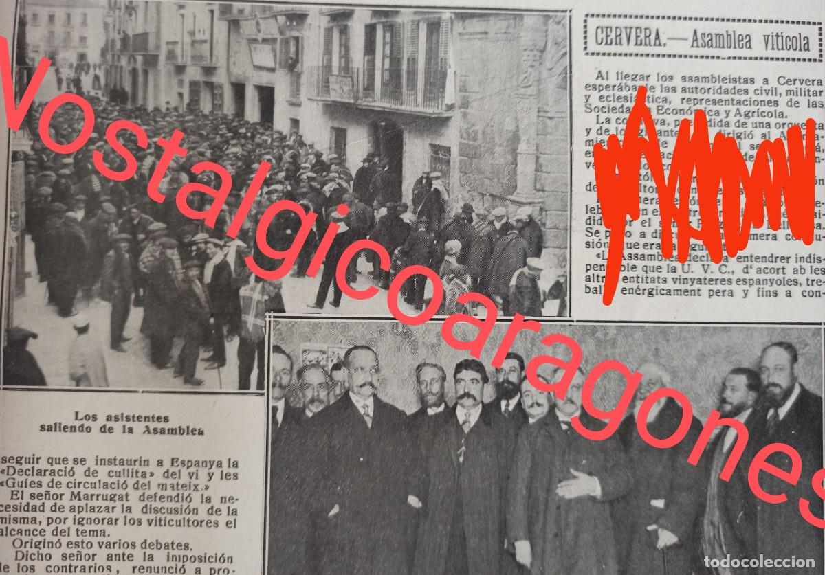 Coleccionismo de revistas y peri&oacute;dicos: Cervera Lleida Asamblea vit&iacute;cola teatro y calle Foto revista princ siglo XX 19MM