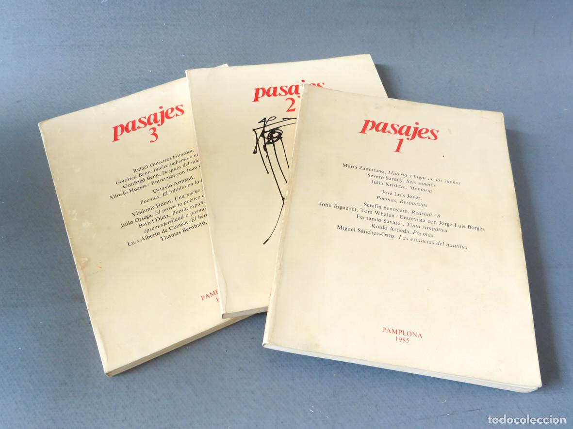 Coleccionismo de revistas y peri&oacute;dicos: REVISTA PASAJES. N&ordm;. 1, 2 Y 3. MARIA ZAMBRANO, SEVERO SARDUY, JULIA KRISTEVA, VV.AA. PAMPLONA. 1985