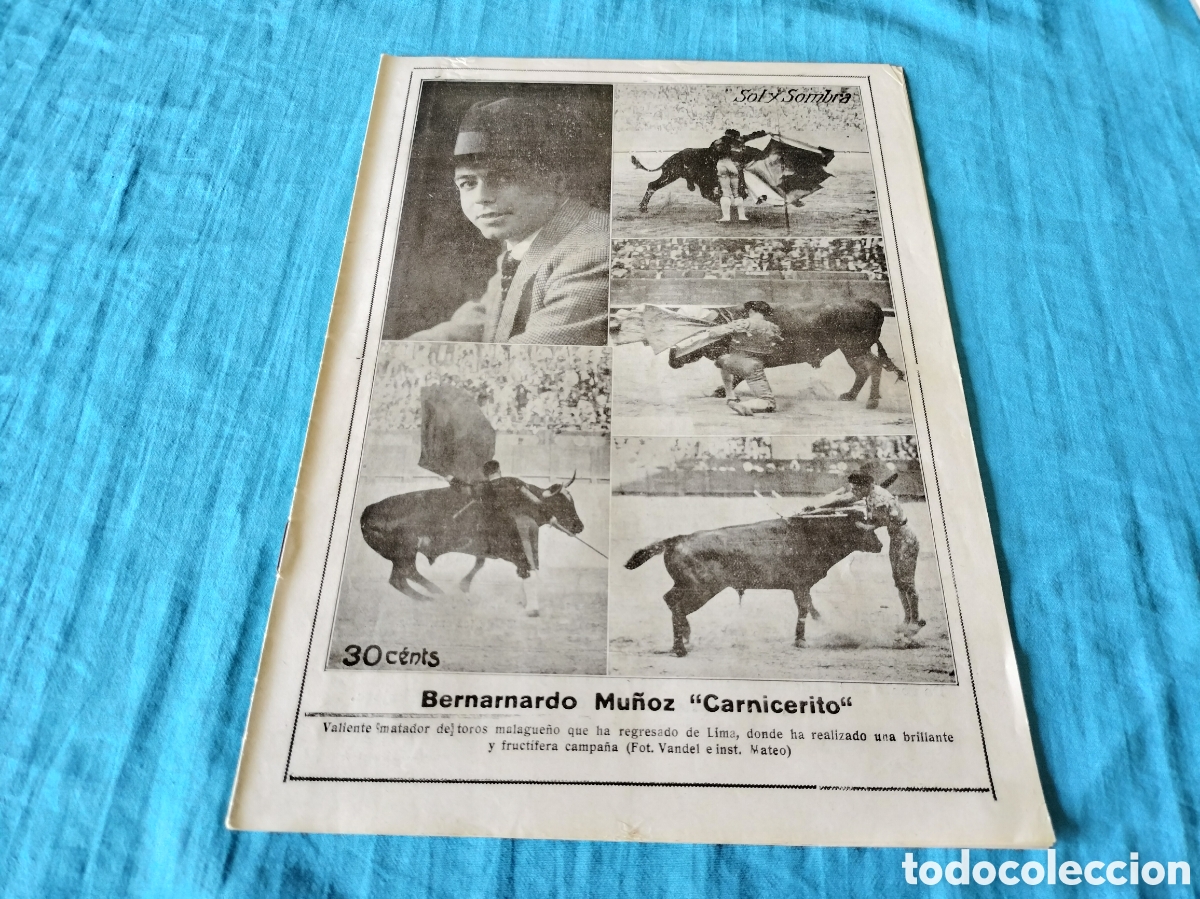 Coleccionismo de Revistas y Peri&oacute;dicos: REVISTA SOL Y SOMBRA 1305 A&Ntilde;O 1923 BERNARNARDO MU&Ntilde;OZ CARNICERITO