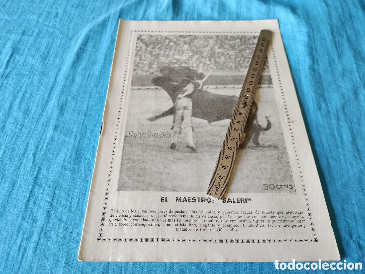 Coleccionismo de Revistas y Peri&oacute;dicos: REVISTA SOL Y SOMBRA 1312 A&Ntilde;O 1923 EL MAESTRO SALERI
