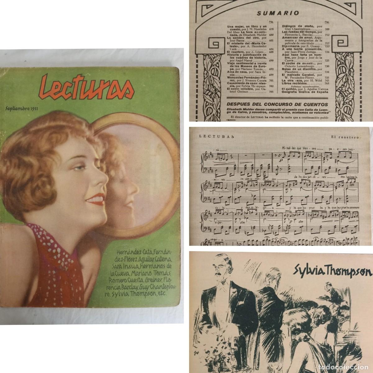 Coleccionismo de revistas y peri&oacute;dicos: REVISTA LECTURAS SEPTIEMBRE DE 1931. (Freixas, Sylvia Thompson).