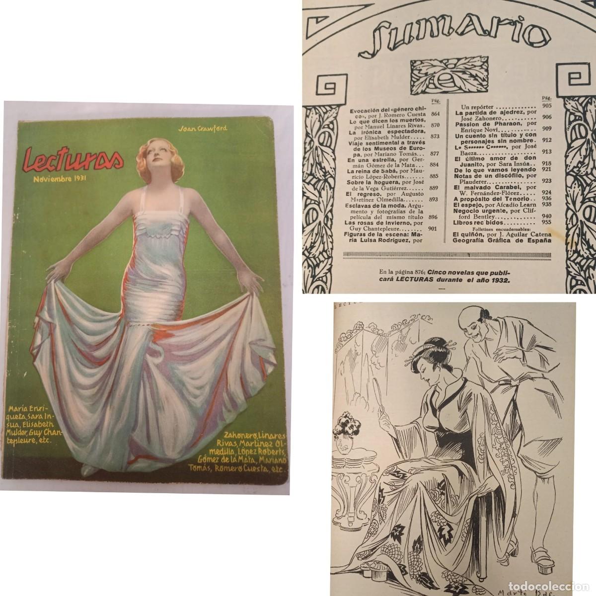 Coleccionismo de revistas y peri&oacute;dicos: REVISTA LECTURAS NOVIEMBRE DE 1931. JIM&Eacute;NEZ MOYA, M. (dir.)