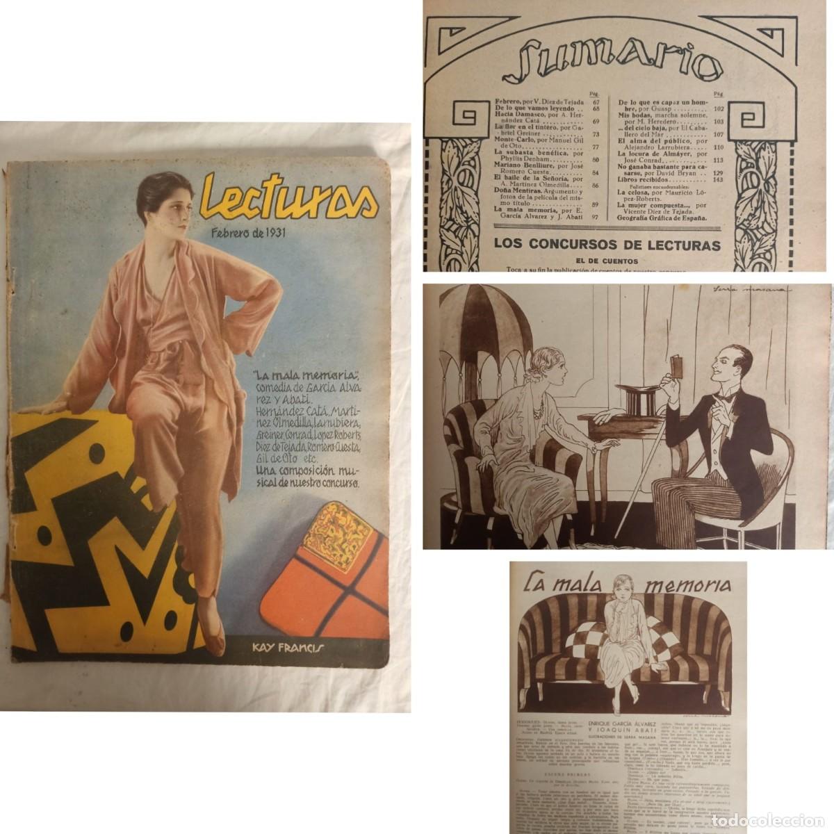 Coleccionismo de revistas y peri&oacute;dicos: REVISTA LECTURAS FEBRERO DE 1931. JIM&Eacute;NEZ MOYA, M. (dir.)