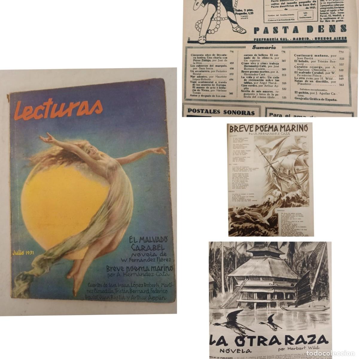 Coleccionismo de revistas y peri&oacute;dicos: REVISTA LECTURAS JULIO DE 1931. JIM&Eacute;NEZ MOYA, M. (dir.)