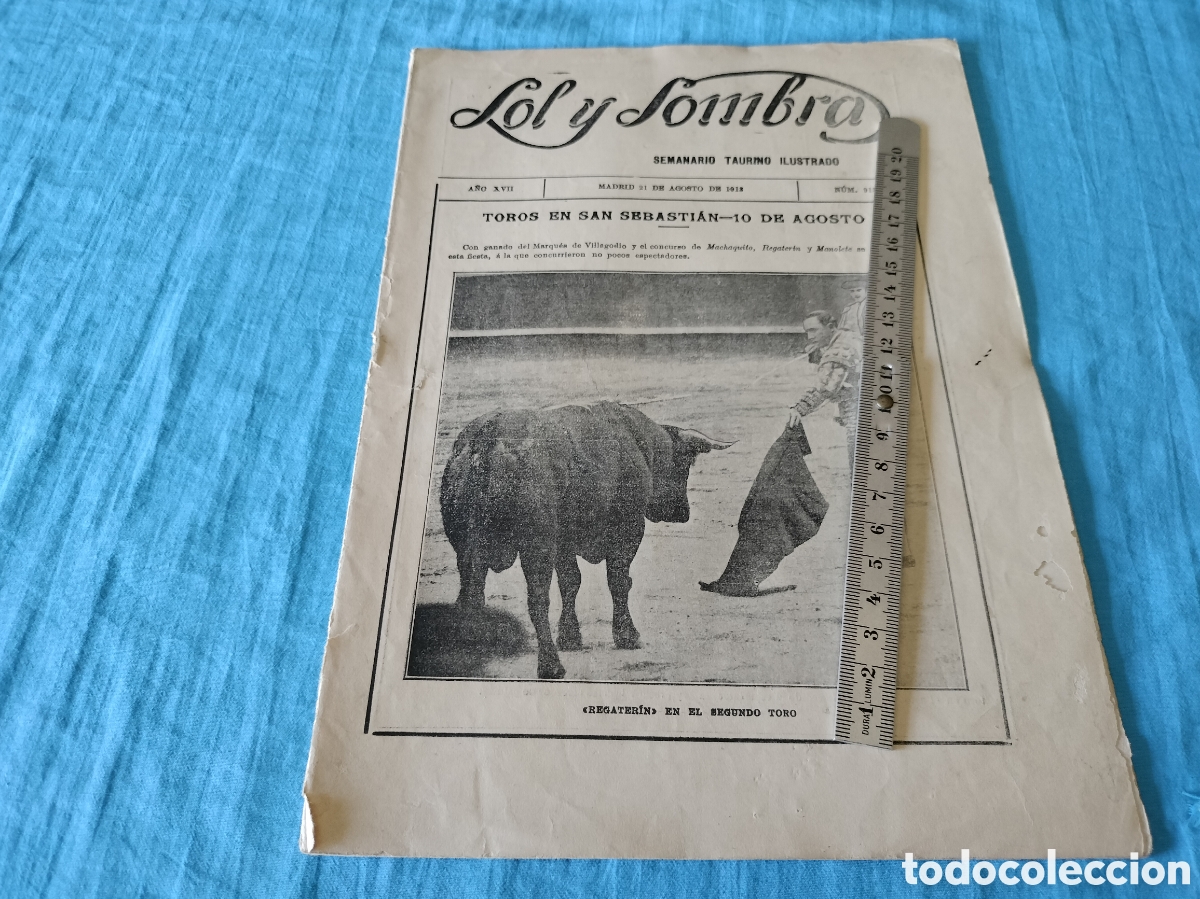 Coleccionismo de Revistas y Peri&oacute;dicos: REVISTA SOL Y SOMBRA 913 A&Ntilde;O 1918 REGATERIN