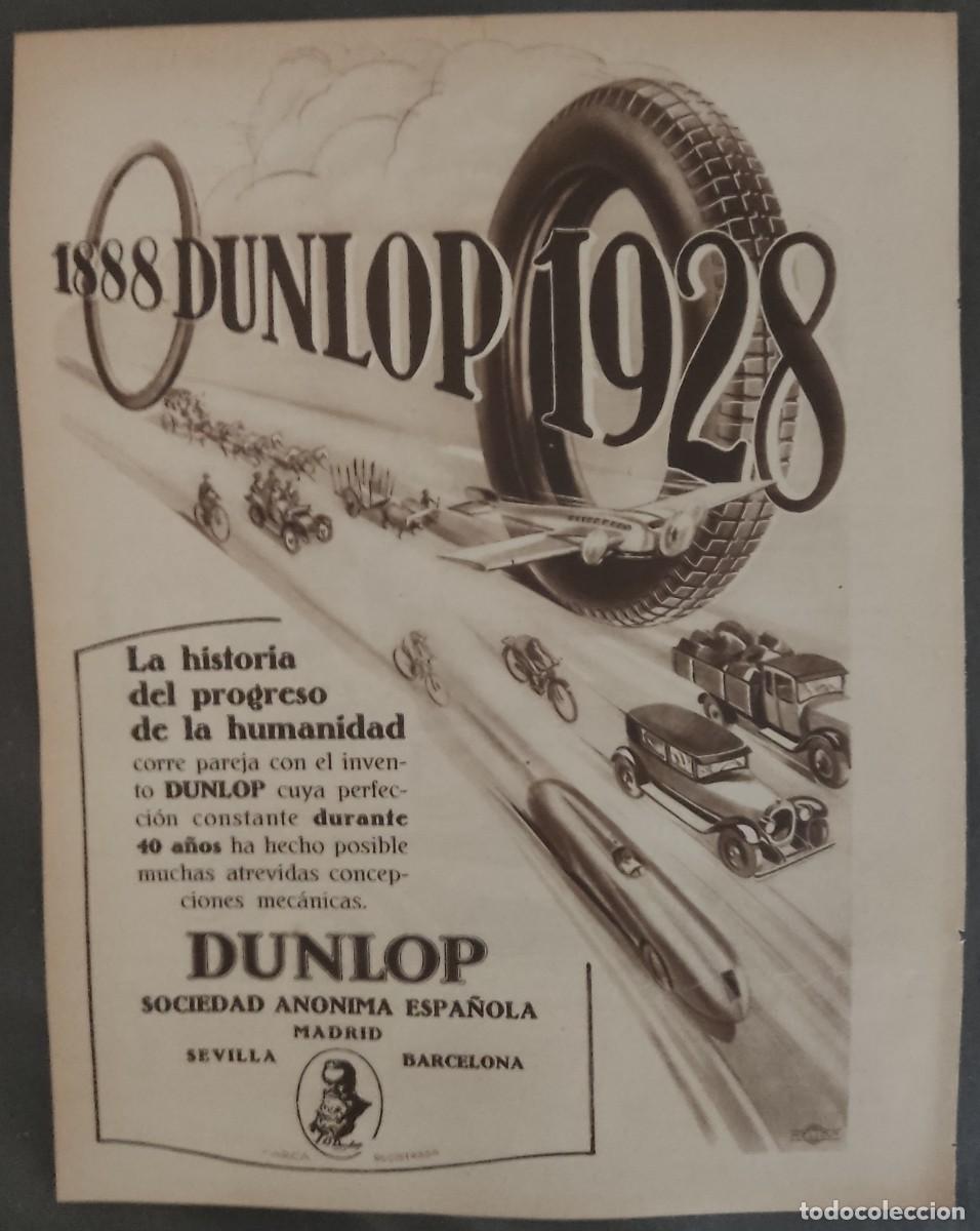 Coleccionismo de Revistas y Peri&oacute;dicos: Hoja revista nuevo mundo,1928,ruedas Dunlop, coche Chevrolet, general motors
