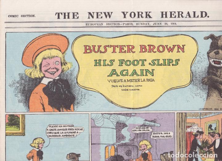 Collectionnisme de Revues et Journaux: BUSTER BROWN VUELVE A METER LA PATA - THE NEW YORK HERALD &ndash; COMIC SECTION &ndash; JUNE 1904 &ndash; FACSIMIL