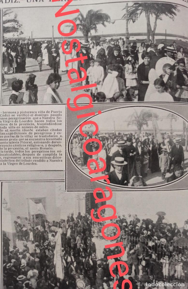 Coleccionismo de Revistas y Peri&oacute;dicos: Cadiz peregrinaci&oacute;n Virgen Lourdes de Puerto Real Foto revista princ siglo XX 19MM