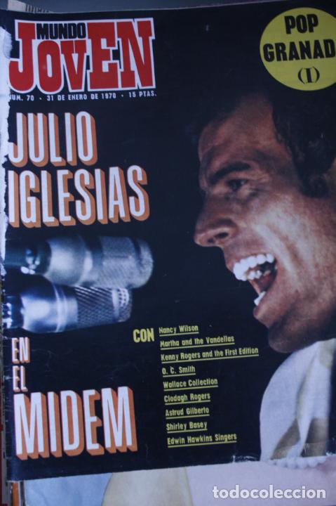 Coleccionismo de Revistas y Peri&oacute;dicos: REVISTA DE MUSICA MUNDO JOVEN N&ordm; 70 JULIO IGLESIAS LA MAQUINA GRANADA CHARO LOPEZ 1970