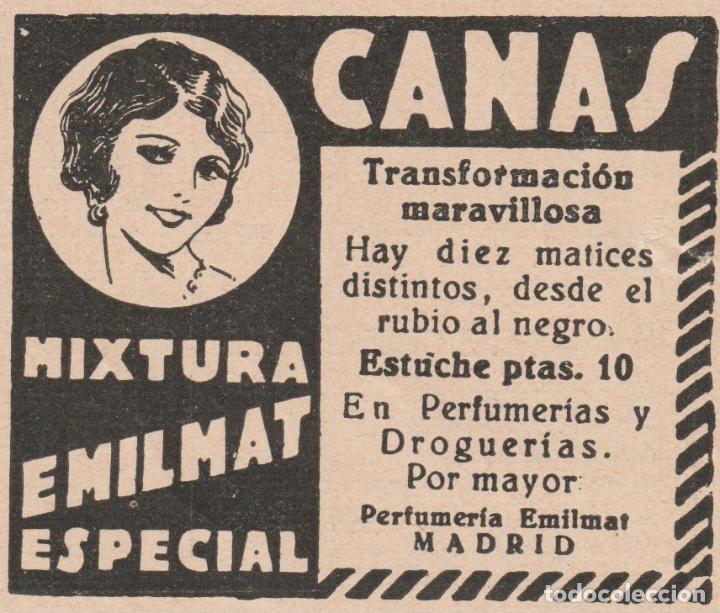 Collezionismo di Riviste e Giornali: Publicidad mixtura Emilmat contra las canas -1930