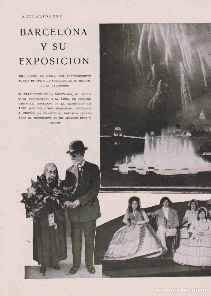 Coleccionismo de Revistas y Peri&oacute;dicos: Exposici&oacute;n de Barcelona; Sr. Maluquer, viuda de Serrano Casanova, falla de la casa de Valencia.-1930