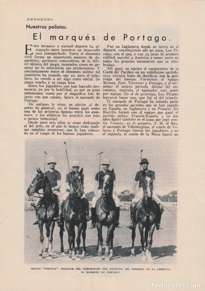 Coleccionismo de Revistas y Peri&oacute;dicos: * POLO * El marqu&eacute;s de Portago - 1930