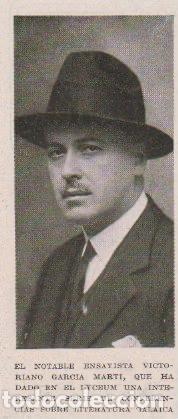 Coleccionismo de revistas y peri&oacute;dicos: El ensayista Victoriano Garc&iacute;a Mart&iacute;, conferenciante en el Lyceum sobre literatura galaica - 1930