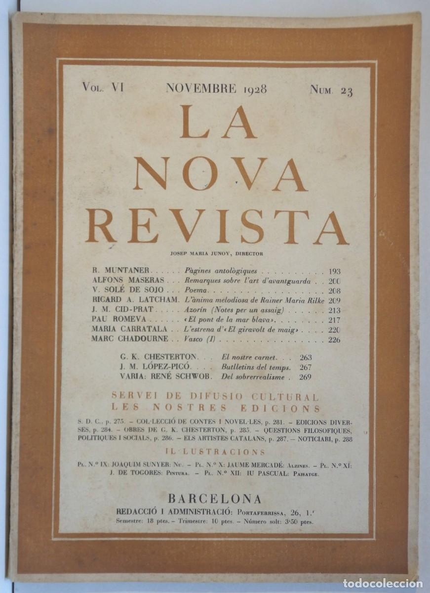 Coleccionismo de Revistas y Peri&oacute;dicos: La Nova Revista, n&uacute;m. 23 (novembre 1928)