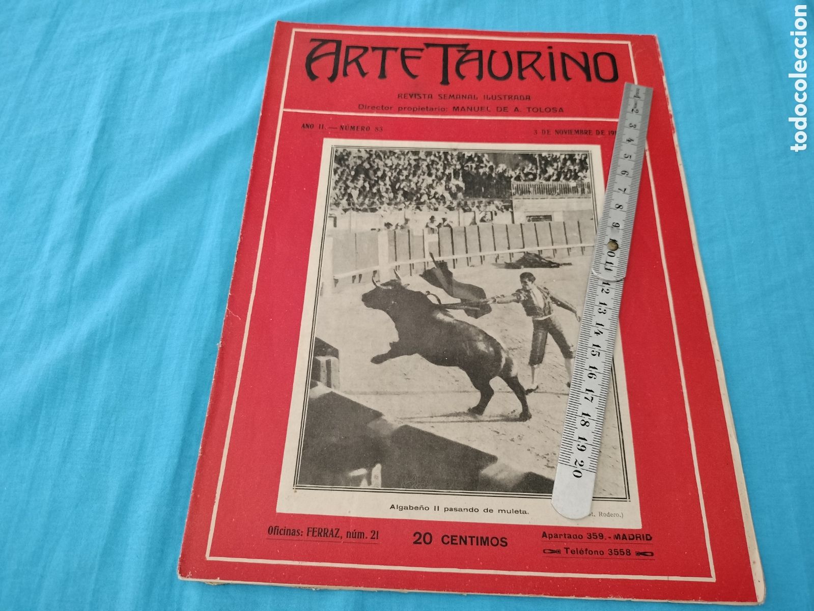 Coleccionismo de Revistas y Peri&oacute;dicos: REVISTA ARTE TAURINO ALGABE&Ntilde;O II 83 A&Ntilde;O 1912