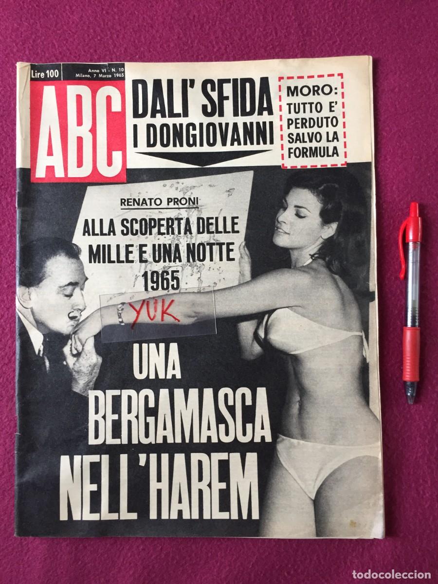 Coleccionismo de Revistas y Peri&oacute;dicos: REVISTA ITALIANA ABC A&Ntilde;O 1965 - SALVADOR DALI BESANDO A RACHEL WELCH EN PORTADA