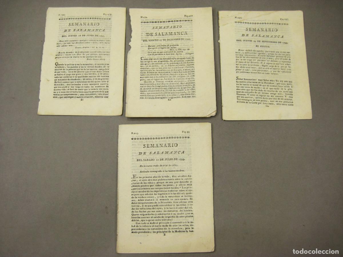Coleccionismo de Revistas y Peri&oacute;dicos: Semanario Erudito y Curioso de Salamanca. 8 N&uacute;meros sueltos de 1795. 142 a 272.
