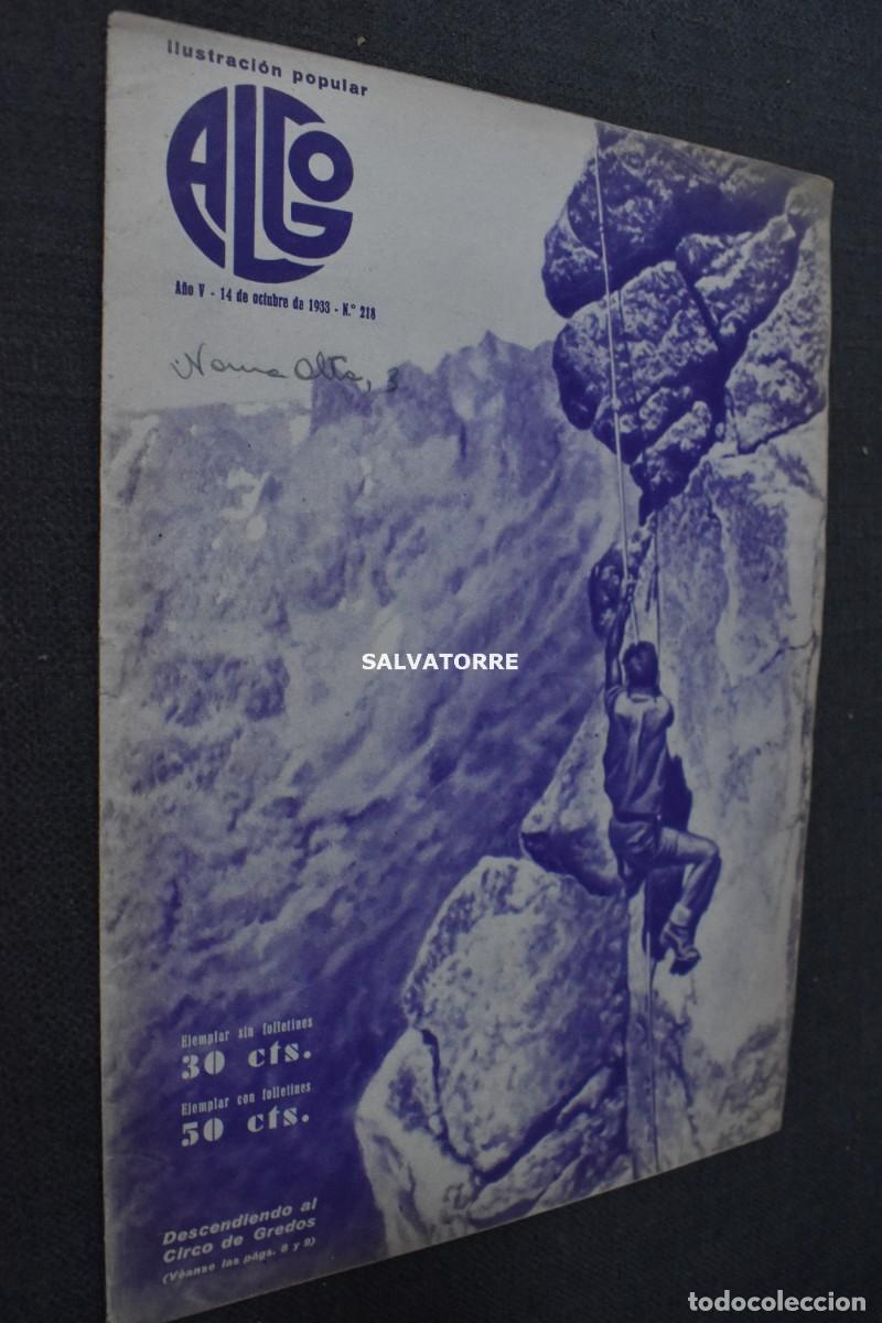 Coleccionismo de Revistas y Peri&oacute;dicos: REVISTA ALGO ILUSTRACION POPULAR 14 OCTUBRE 1933 ALPINISMO DESCENDIENDO AL CIRCO DE GREDOS