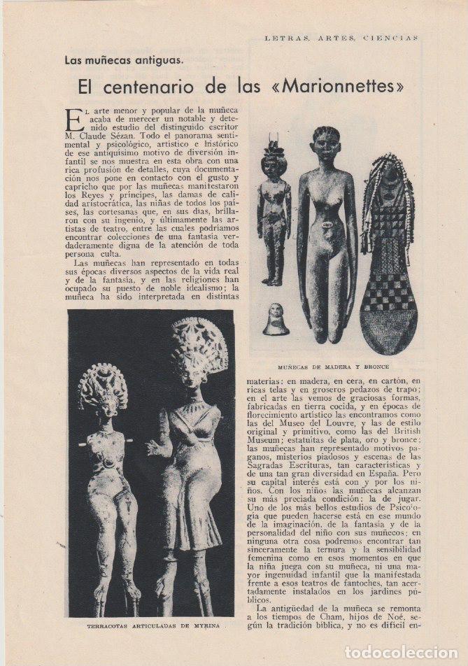 Coleccionismo de Revistas y Peri&oacute;dicos: Las mu&ntilde;ecas antiguas: centenario de las marionnettes / Francisco Pompey -1930