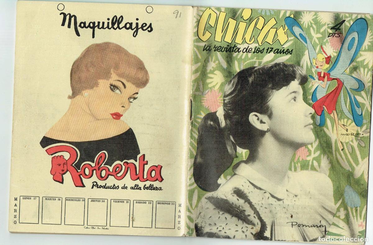 Coleccionismo de Revistas y Peri&oacute;dicos: CHICAS. N&ordm; 91. PELICULA: UNA VIDA Y UN AMOR, AVA GARDNER/ SECRETARIA BRASILE&Ntilde;A. PUB ROBERTA. (P/D36)