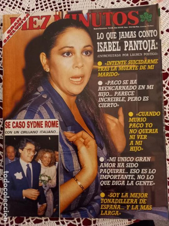 Coleccionismo de Revistas y Peri&oacute;dicos: ISABEL PANTOJA SYDNE ROME RECORTE PORTADA
