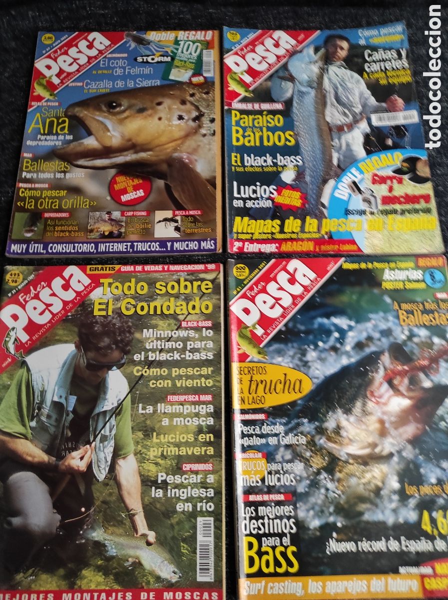 Coleccionismo de revistas y peri&oacute;dicos: FEDER PESCA - LOTE DE 4 EJEMPLARES - REVISTA DE PESCA A&Ntilde;OS 2000