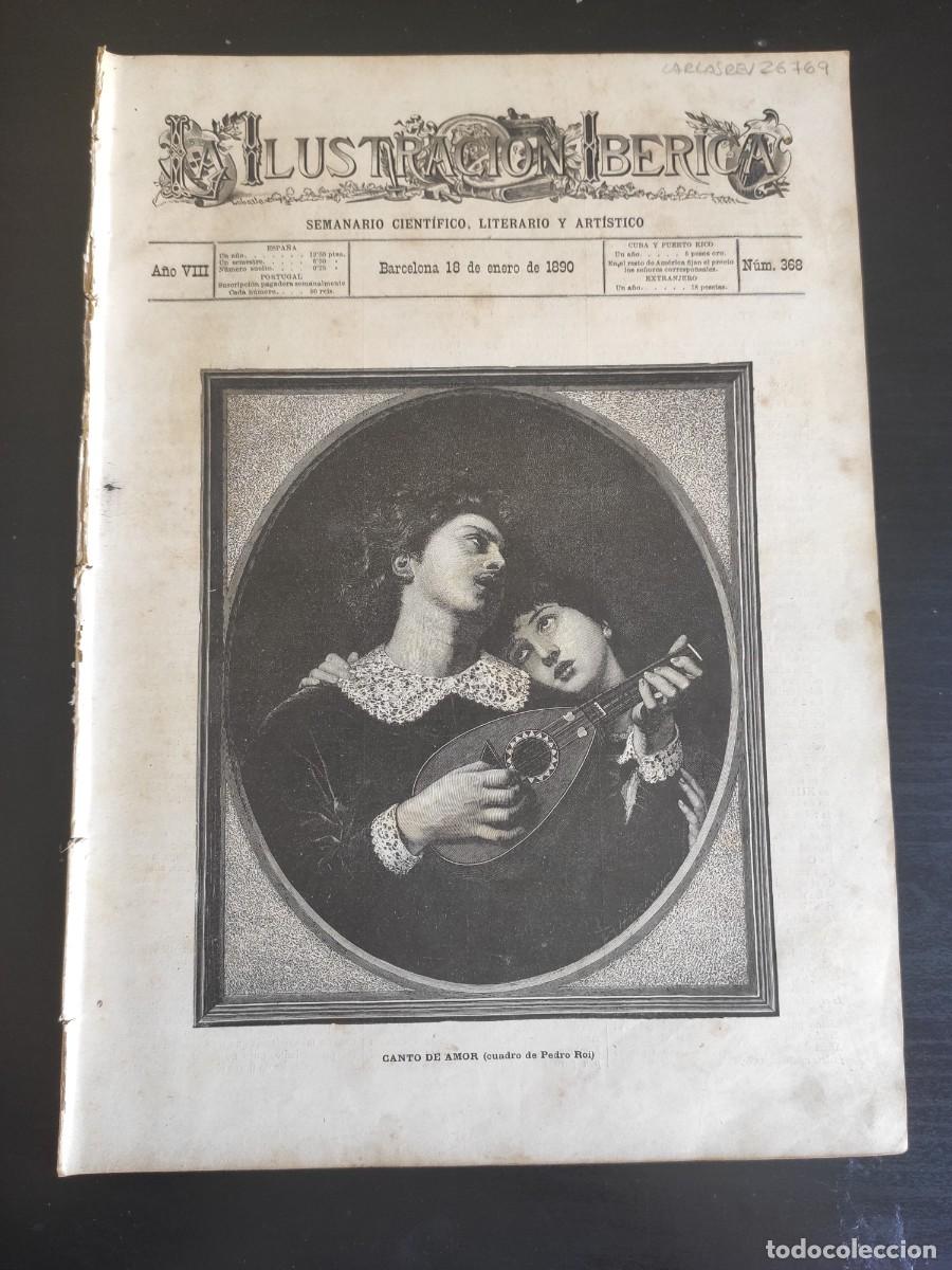 Coleccionismo de Revistas y Peri&oacute;dicos: LA ILUSTRACI&Oacute;N IB&Eacute;RICA. N&ordm; 368. A&Ntilde;O 1890. LA ESCULTURA INGLESA EN 1889. FUEGOS FATUOS. CONDUC.. LEER