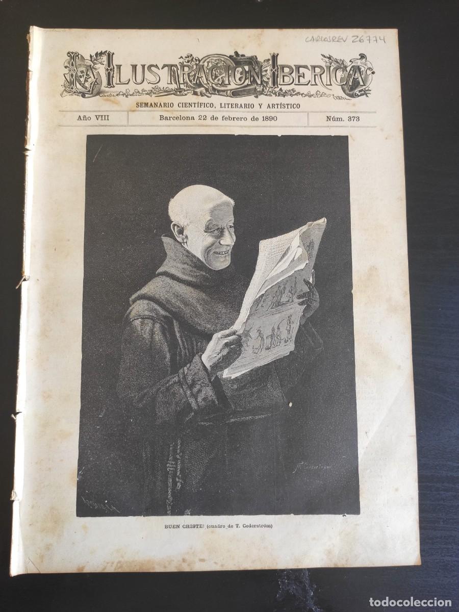 Coleccionismo de Revistas y Peri&oacute;dicos: LA ILUSTRACI&Oacute;N IB&Eacute;RICA. N&ordm; 373. A&Ntilde;O 1890. TAPICER&Iacute;A PINTADA. UNA DAMA Y SU PAJE. LAS HERO&Iacute;NAS.. LEER
