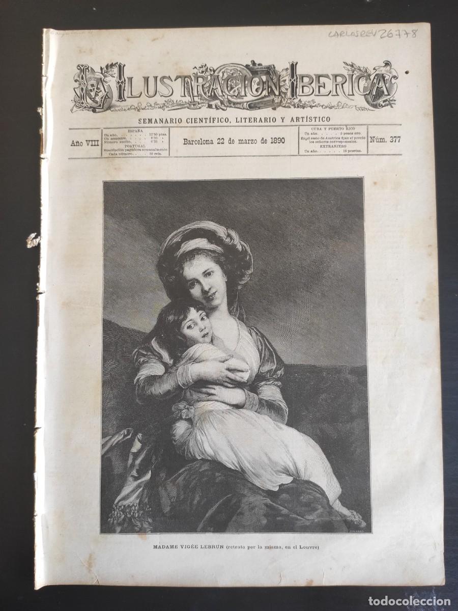 Coleccionismo de Revistas y Peri&oacute;dicos: LA ILUSTRACI&Oacute;N IB&Eacute;RICA. N&ordm; 377. A&Ntilde;O 1890. LAS DOS VIAJERAS RIVALES QUE APOSTARON DAR LA VUELT.. LEER