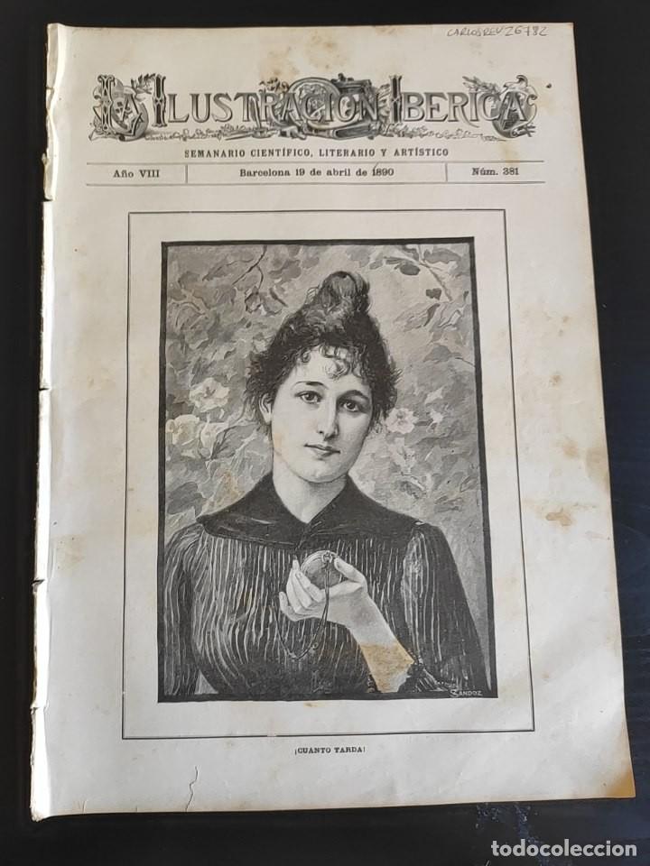 Coleccionismo de Revistas y Peri&oacute;dicos: LA ILUSTRACI&Oacute;N IB&Eacute;RICA. N&ordm; 381. A&Ntilde;O 1890. IGLESIA DE TOTNES. ORILLAS DEL DART (TOTNES). LAS M.. LEER
