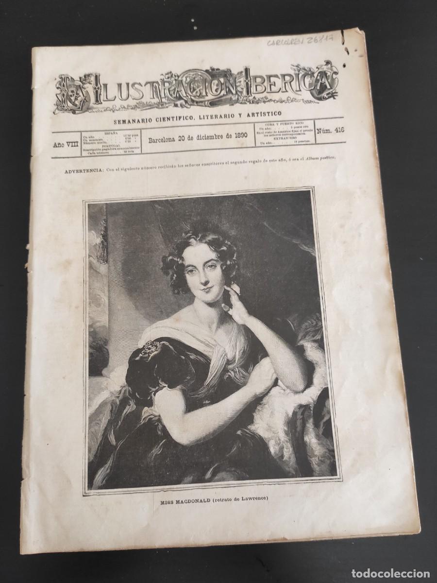 Coleccionismo de Revistas y Peri&oacute;dicos: LA ILUSTRACI&Oacute;N IB&Eacute;RICA. N&ordm; 416. A&Ntilde;O 1890. EL PAPA LE&Oacute;N X. EL NACIMIENTO TRISTE. TRAGEDIA EN C.. LEER