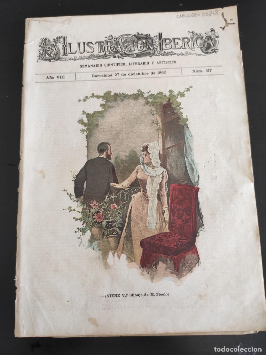 Coleccionismo de Revistas y Peri&oacute;dicos: LA ILUSTRACI&Oacute;N IB&Eacute;RICA. N&ordm; 417. A&Ntilde;O 1890. ESTUDIO DE BRONCE. TRASLACI&Oacute;N DEL CAD&Aacute;VER DEL REY A.. LEER
