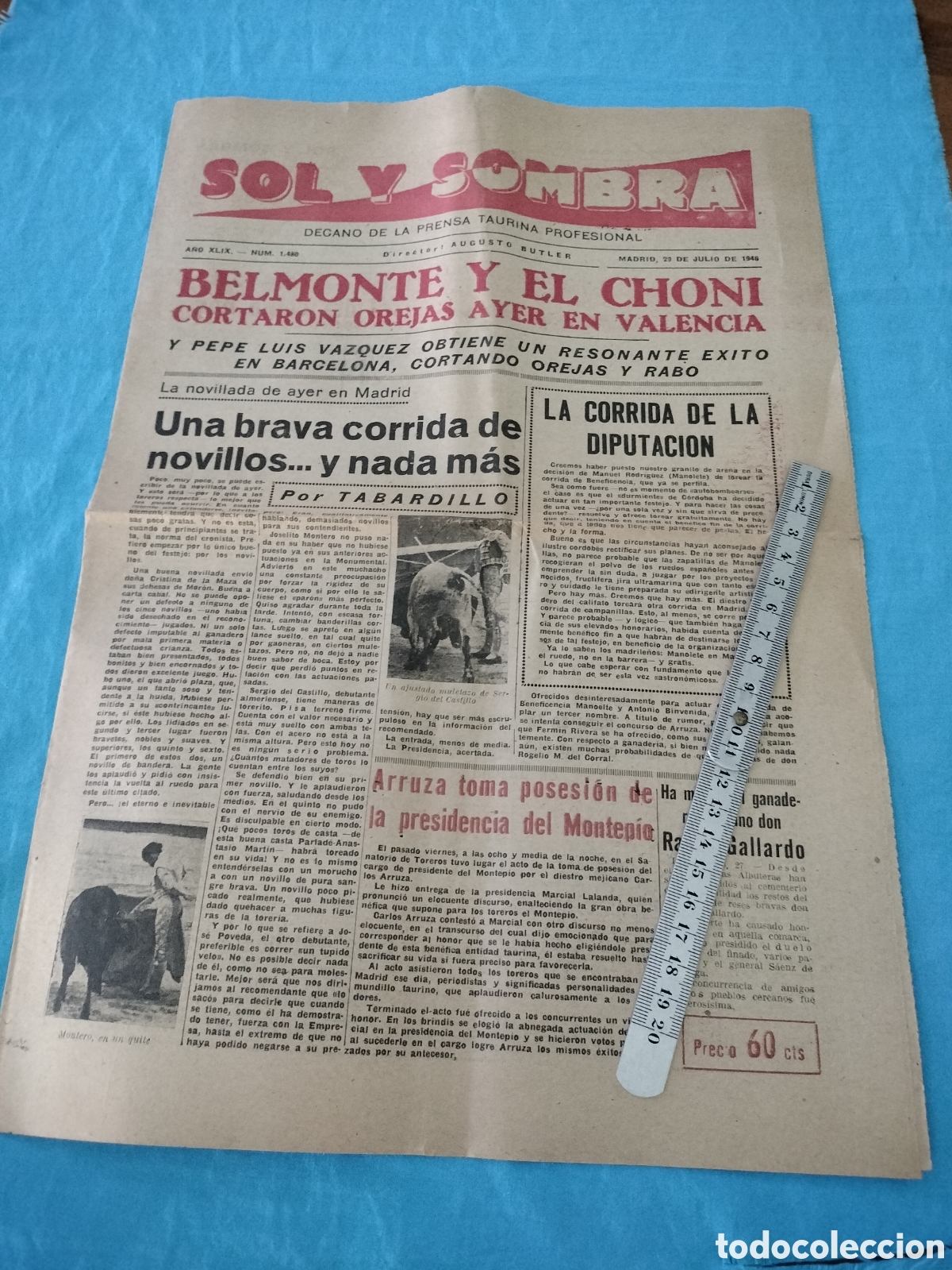 Coleccionismo de Revistas y Peri&oacute;dicos: PERIODICO SOL Y SOMBRA 1480 A&Ntilde;O 1946
