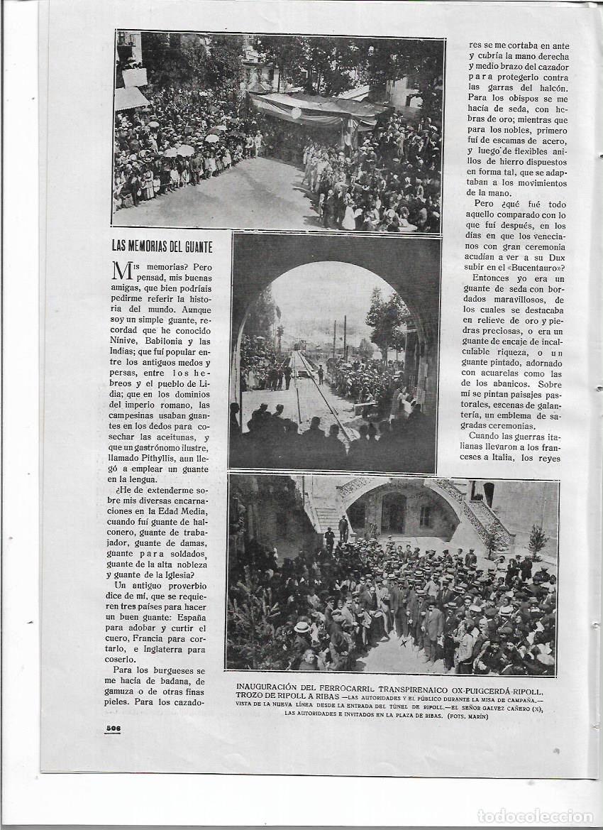 Sammeln von Zeitschriften und Zeitungen: A&Ntilde;O 1919 INAUGURACION TREN PUIGCERDA RIPOLL RIBES ELORRIO LAS ESPIGAS OYARZUN DR MICHELENA VALENCIA