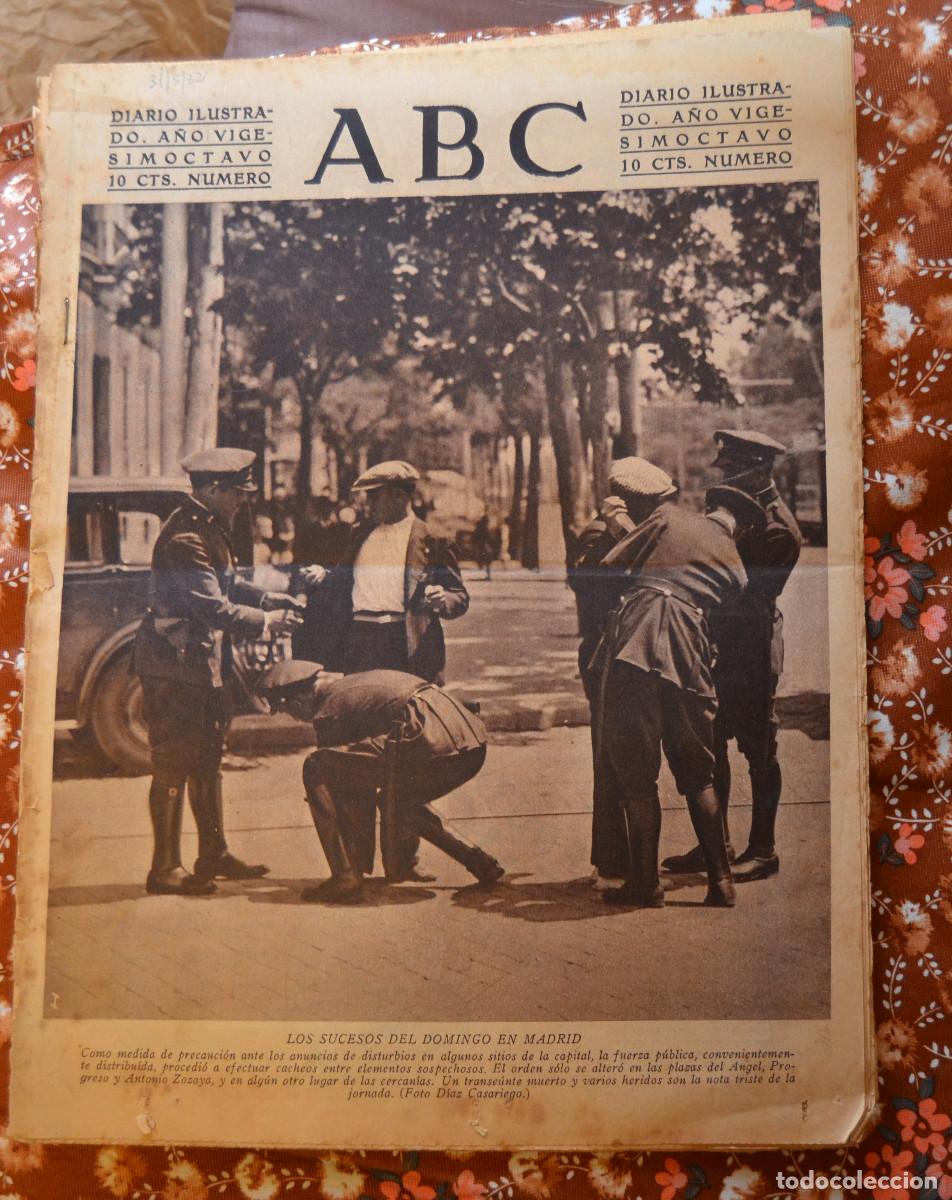 Coleccionismo de Revistas y Peri&oacute;dicos: ABC, n&ordm; 9158, (31-5-1932) &ldquo;La agresi&oacute;n a la guardia civil en Bu&ntilde;ol, Un muerto y dos heridos graves&rdquo;
