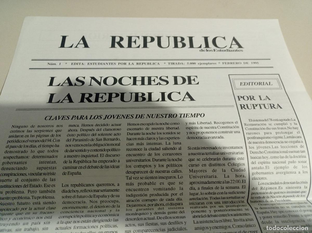 Colecionismo de Revistas e Jornais: BOLET&Iacute;N LA REP&Uacute;BLICA DE LOS ESTUDIANTES, N&ordm; 1 FEBRERO DE 1995 REF. UR MES 2
