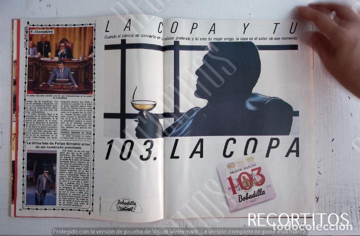 Coleccionismo de Revistas y Peri&oacute;dicos: 103 ETIQUETA NEGRA BOBADILLA BRANDY ANUNCIO PUBLICIDAD toma de poder de felipe gonzalez