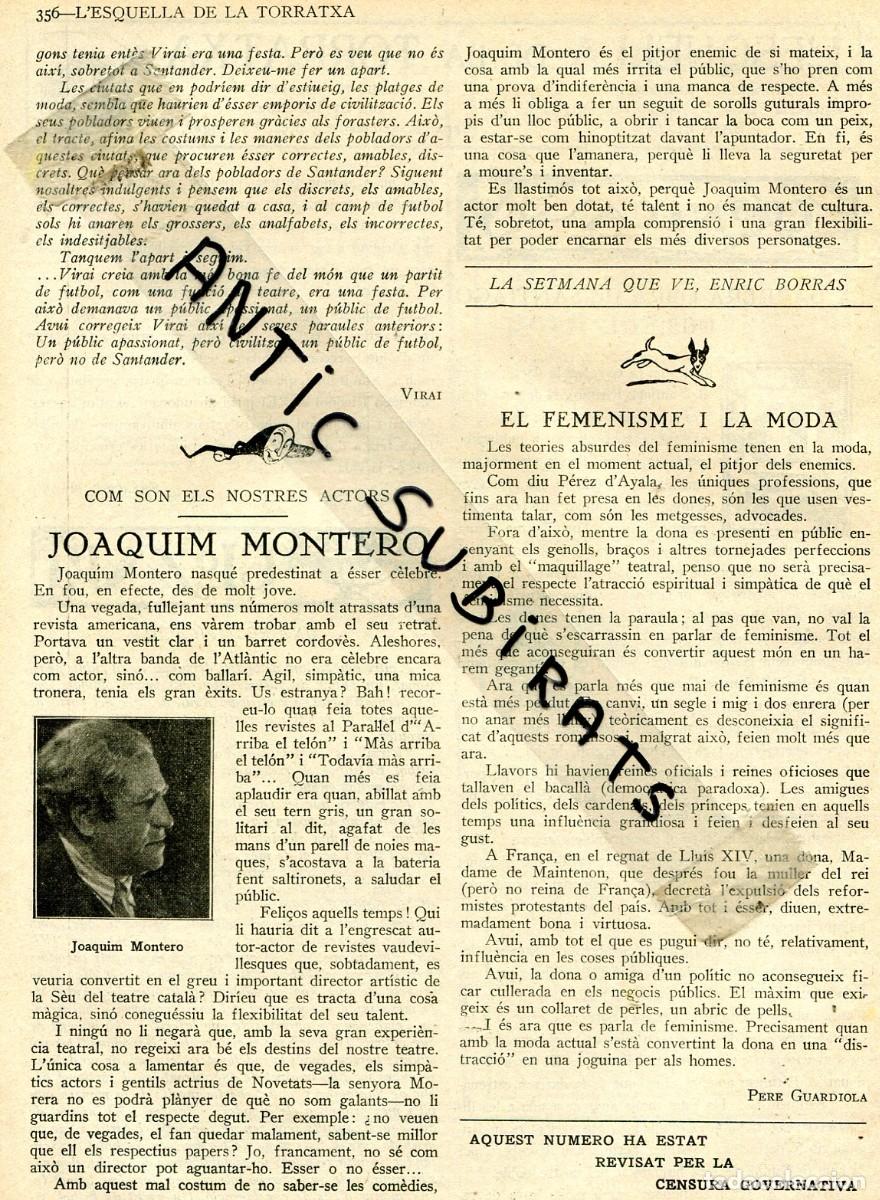 Coleccionismo de Revistas y Peri&oacute;dicos: REVISTA A&Ntilde;O 1928 JOAQUIM MONTERO EL JARDI ABANDONAT DARRERA OBRA DE SANTIAGO RUSI&Ntilde;OL