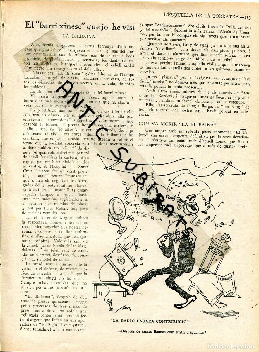 Collectionnisme de Revues et Journaux: REVISTA A&Ntilde;O 1929 PERSONAJES MITICOS DE BARCELONA LA BILBAINA DEL BARRIO CHINO