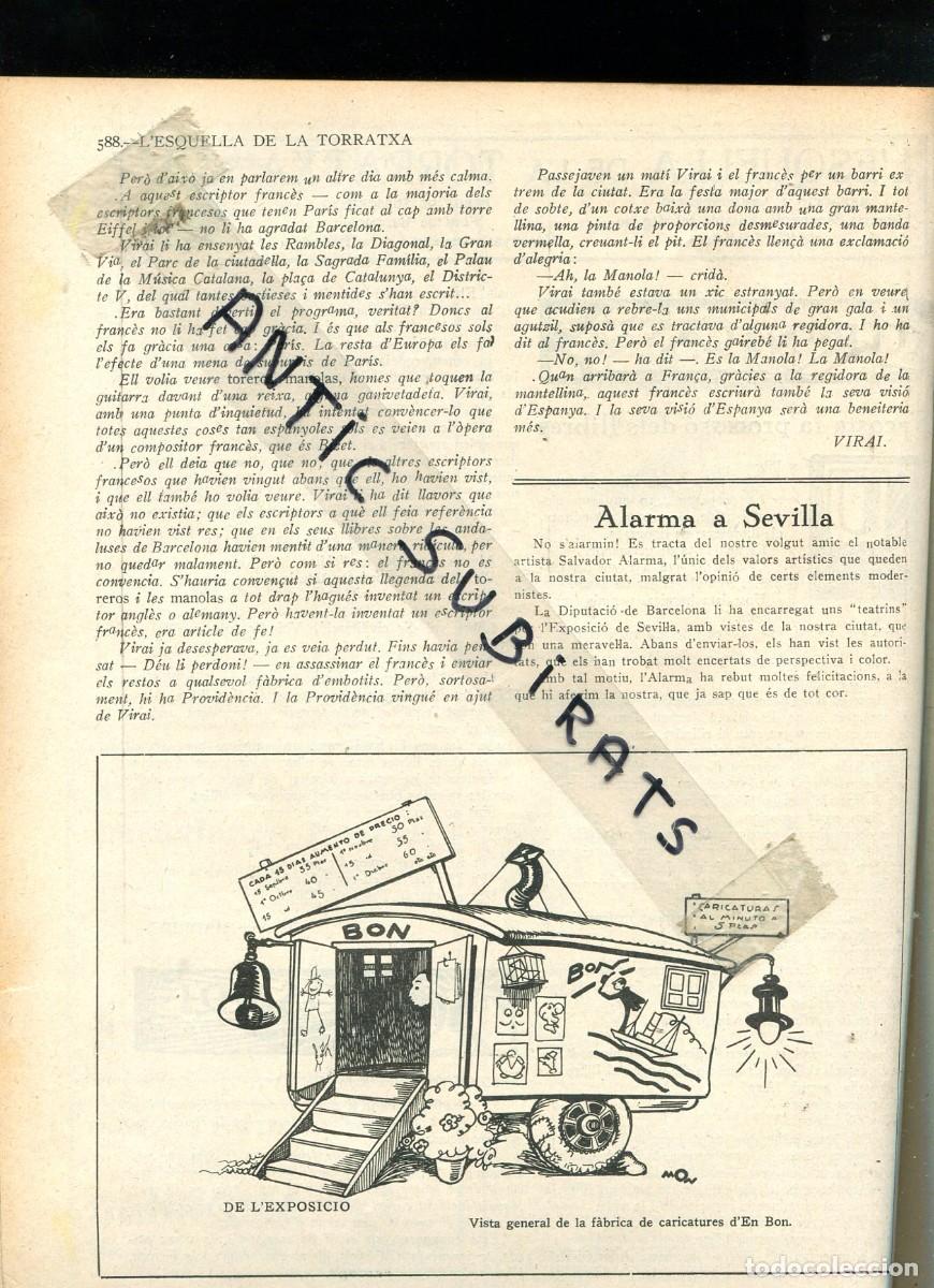 Coleccionismo de revistas y peri&oacute;dicos: REVISTA ANY 1929 SALVADOR ALARMA A SEVILLA BON CARICATURISTA ELS BOLETS LAS SETAS