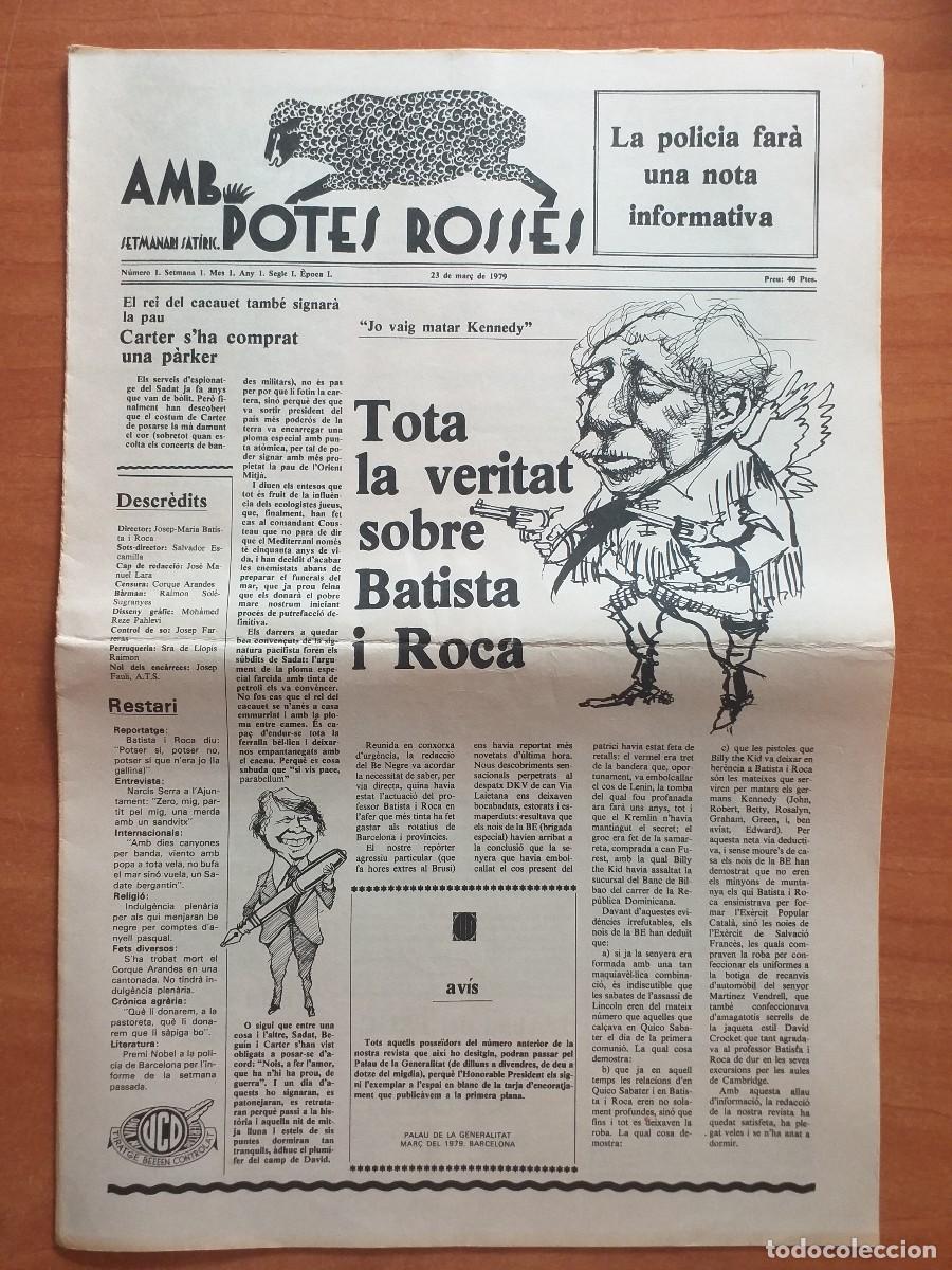 Collectionnisme de Revues et Journaux: SETMANARI SAT&Iacute;RIC - AMB POTES ROSSES - N&ordm; 1 - EN CATAL&Aacute;N