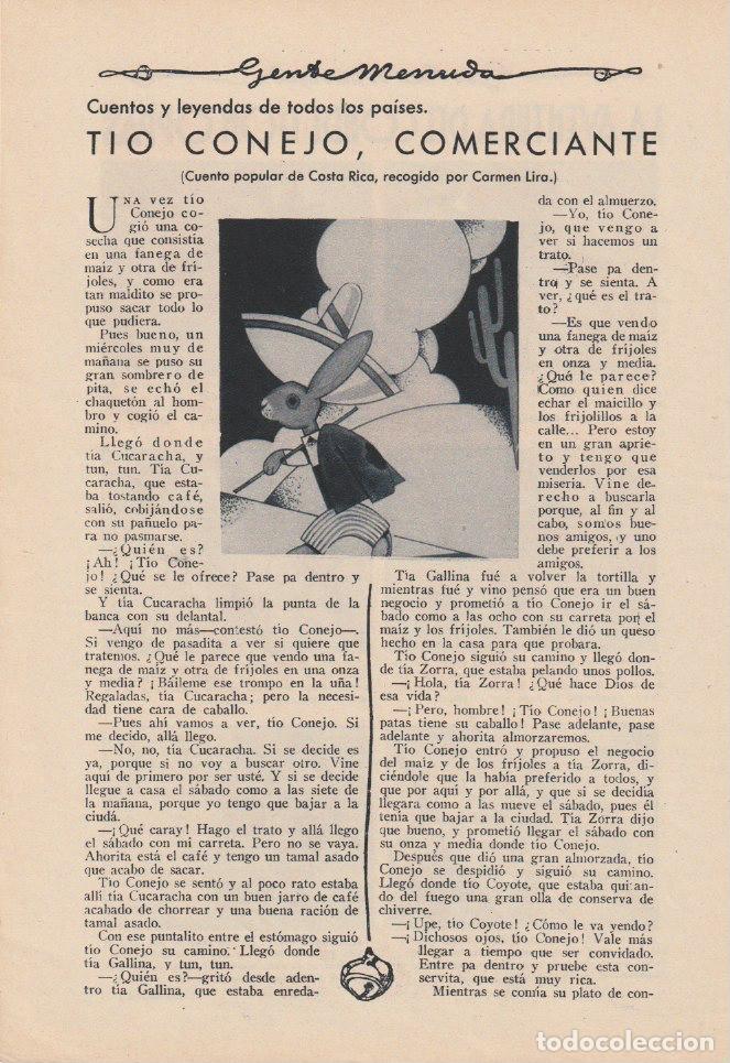 Colecionismo de Revistas e Jornais: Tio Conejo comerciante / cuento popular de Costa Rica, recogido por Carmen Lira; L&oacute;pez Rubio -1930