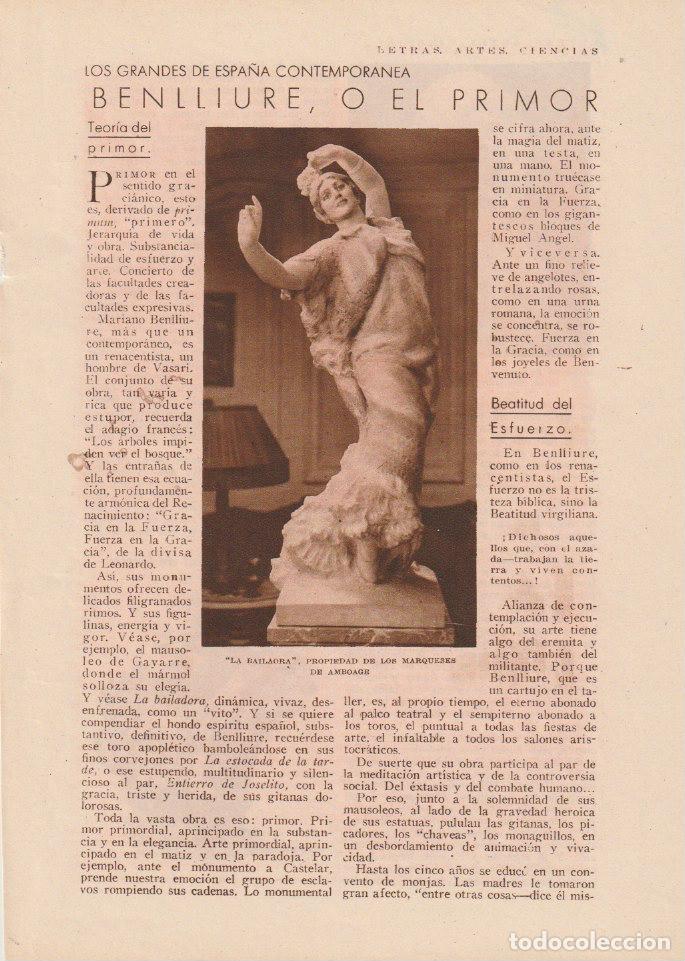 Collectionnisme de Revues et Journaux: * ESCULTURA * Benlliure o el primor ( con inventario de sus principales obras) - 1930