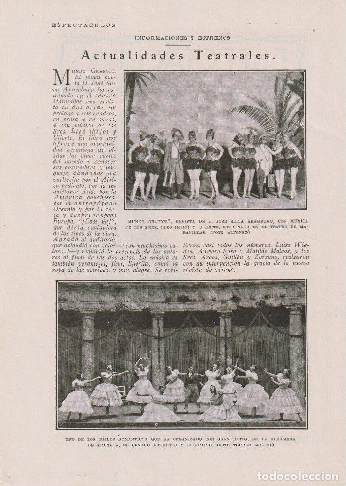 Coleccionismo de Revistas y Peri&oacute;dicos: * TEATRO * Caricatura Manuel Fleta; revista Mundo Gr&aacute;fico de Silva Aramburu - 1930