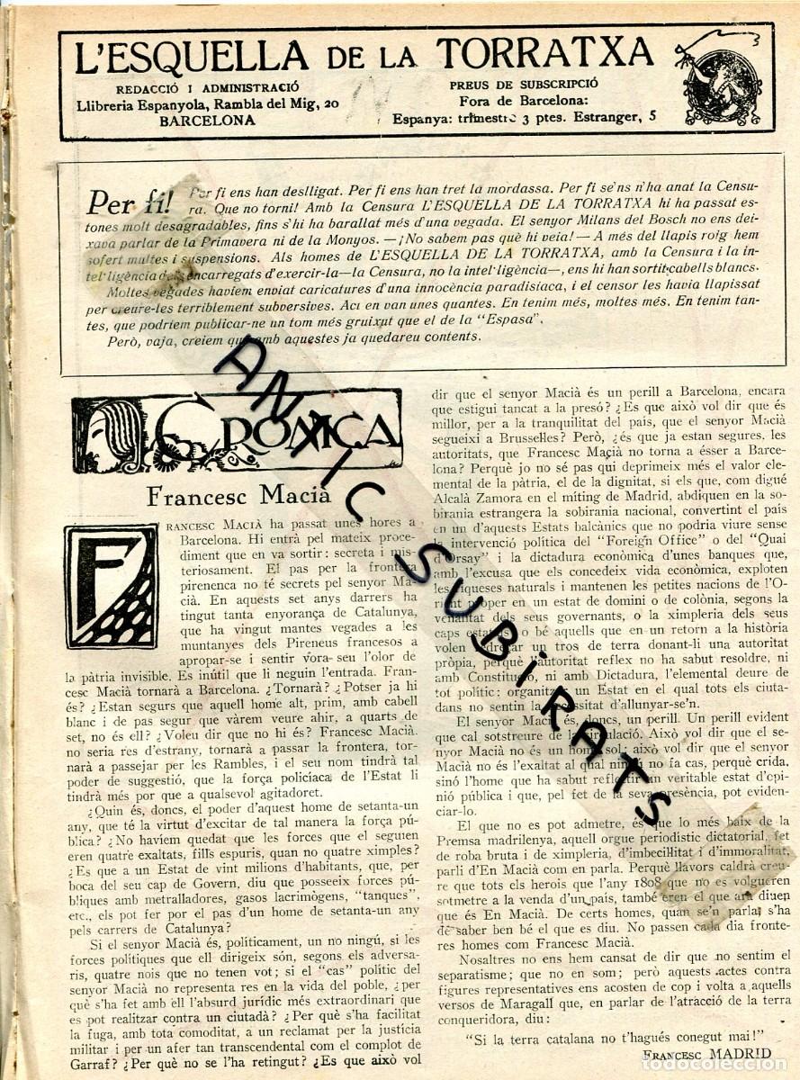 Coleccionismo de revistas y peri&oacute;dicos: REVISTA ANY 1930 JOSEP SANTPERE FRANCESC MACIA BURLA A LES AUTORITATS ESPANYOLES VISITANT BARCELONA