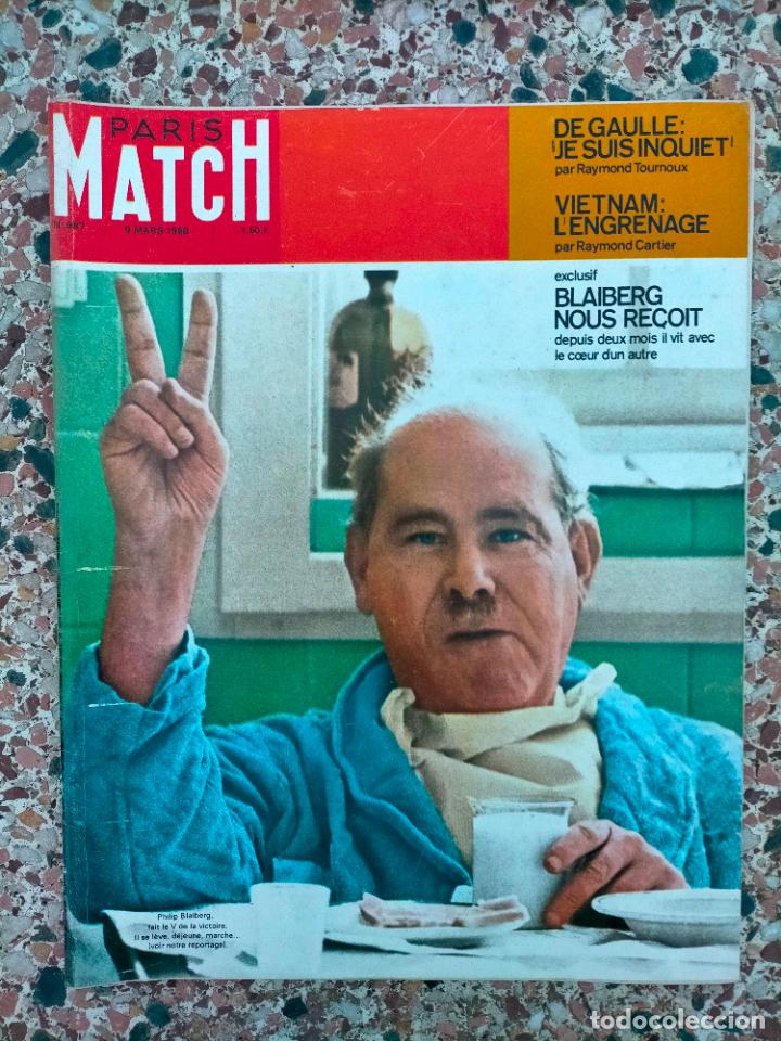 Coleccionismo de Revistas y Peri&oacute;dicos: Revista antigua revue Paris Match n&ordm;987 9 mars 1968 DeGaulle Blaiberg nous re&ccedil;oit Raymond Cartier