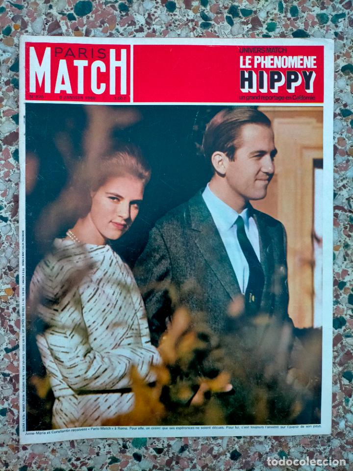 Coleccionismo de revistas y peri&oacute;dicos: Revista antigua revue Paris Match n&ordm;978 6 janvier 1968 le phenomene hippy Californie