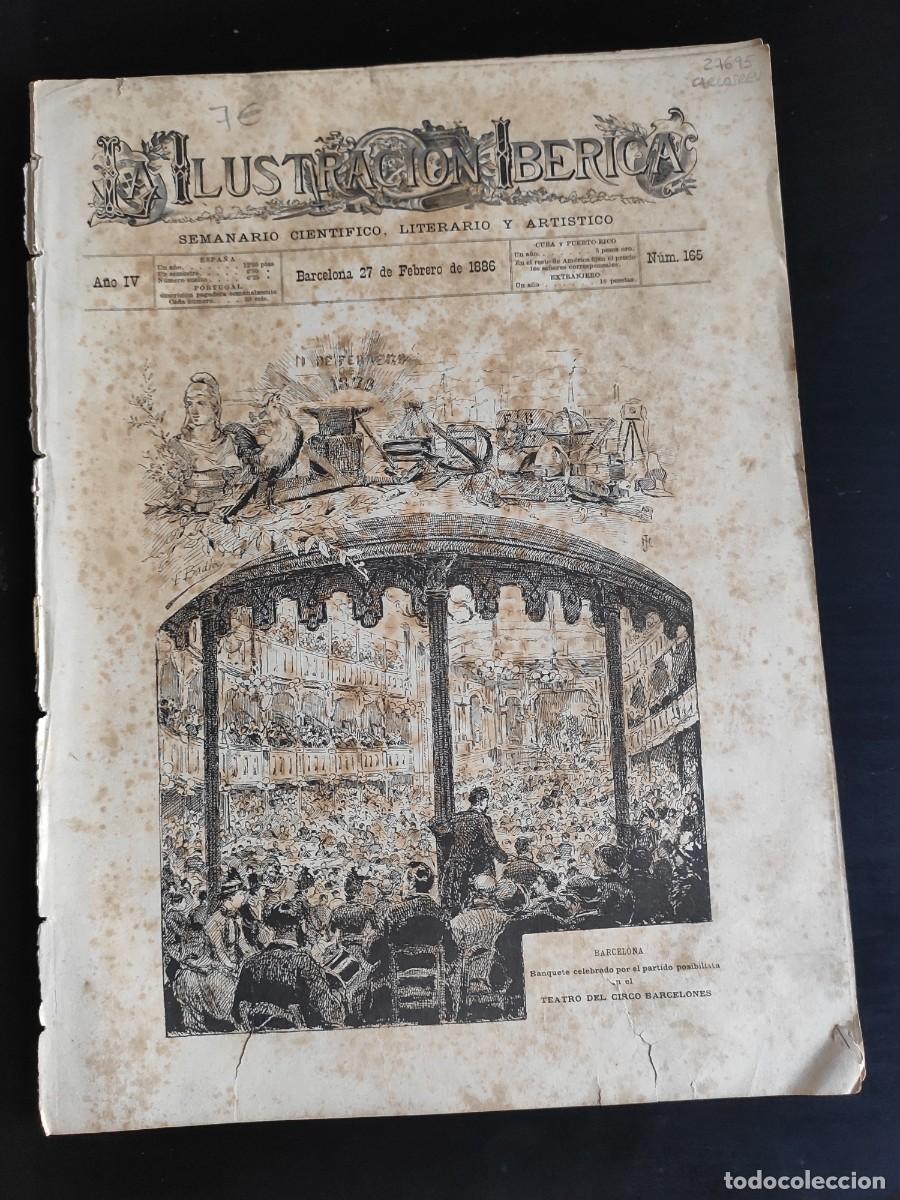 Coleccionismo de Revistas y Peri&oacute;dicos: LA ILUSTRACI&Oacute;N IB&Eacute;RICA. N&ordm; 165. A&Ntilde;O 1886. UNA CALLE DE BARGA. EL CASTILLO DE WINDSOR DESDE HO.. LEER