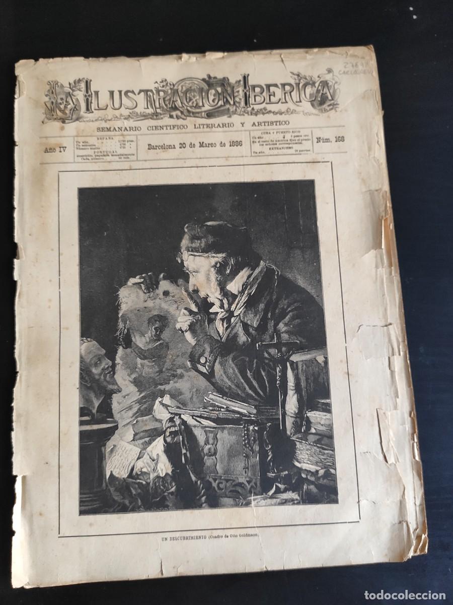 Coleccionismo de Revistas y Peri&oacute;dicos: LA ILUSTRACI&Oacute;N IB&Eacute;RICA. N&ordm; 168. A&Ntilde;O 1886. LA LECCI&Oacute;N DEL DIBUJO. EL TALLER DEL ESCULTOR THORN.. LEER