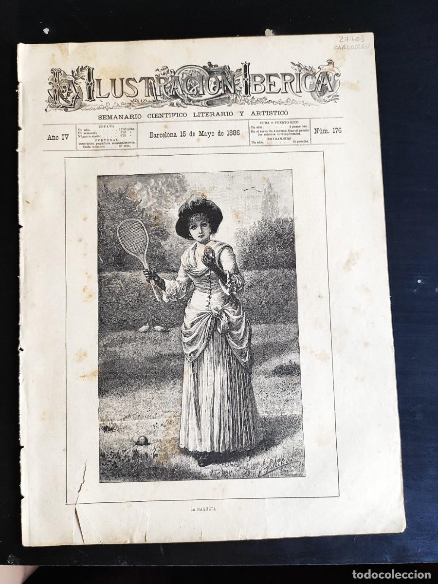 Coleccionismo de Revistas y Peri&oacute;dicos: LA ILUSTRACI&Oacute;N IB&Eacute;RICA. N&ordm; 176. A&Ntilde;O 1886. LA CARTUJA DE PAVIA. EL MERCADO DE SANTA CATALINA (.. LEER